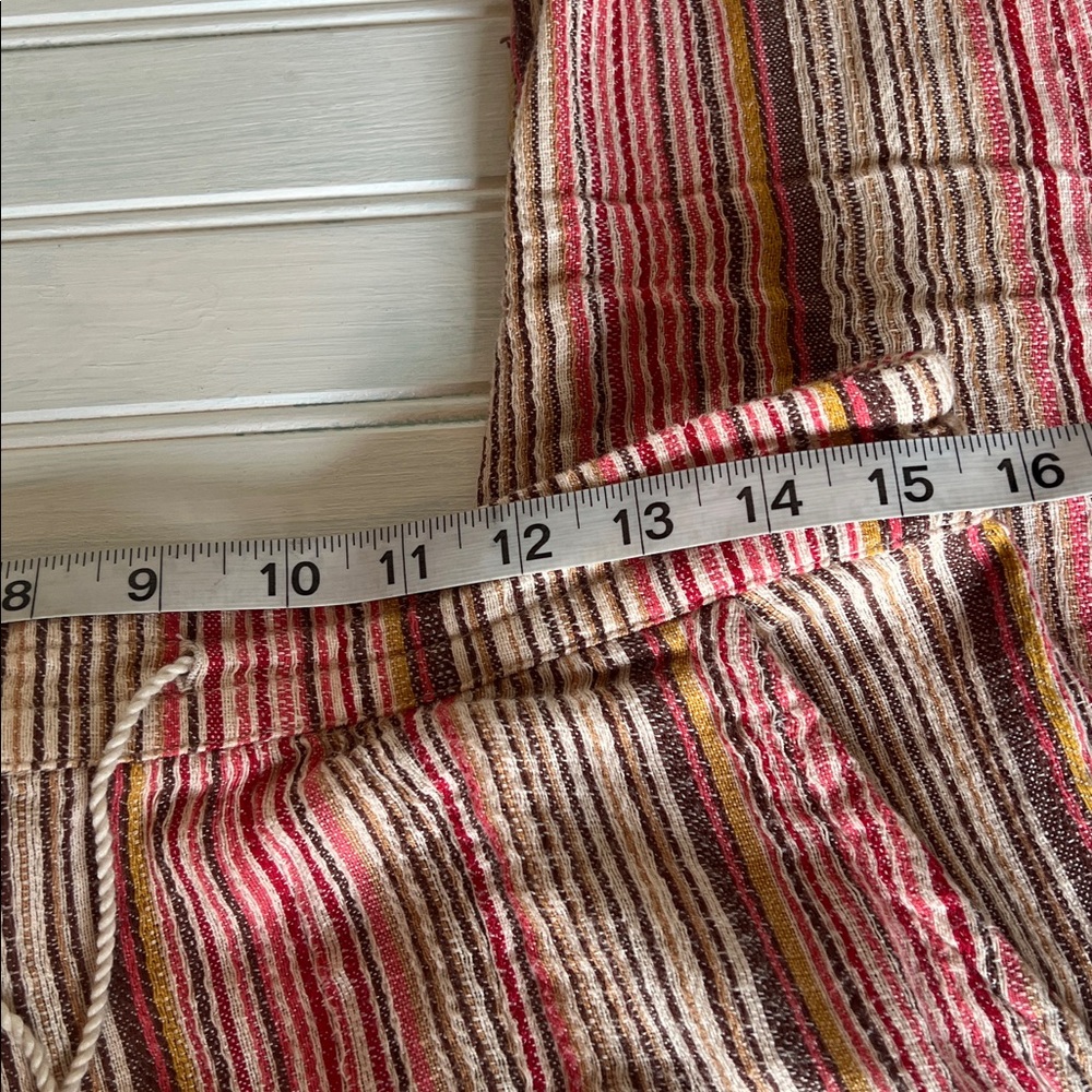 Sundance Striped Cuffed Gauzy Pull on Pants Medium 
Resort Indian Cotton - Picture 5 of 13
